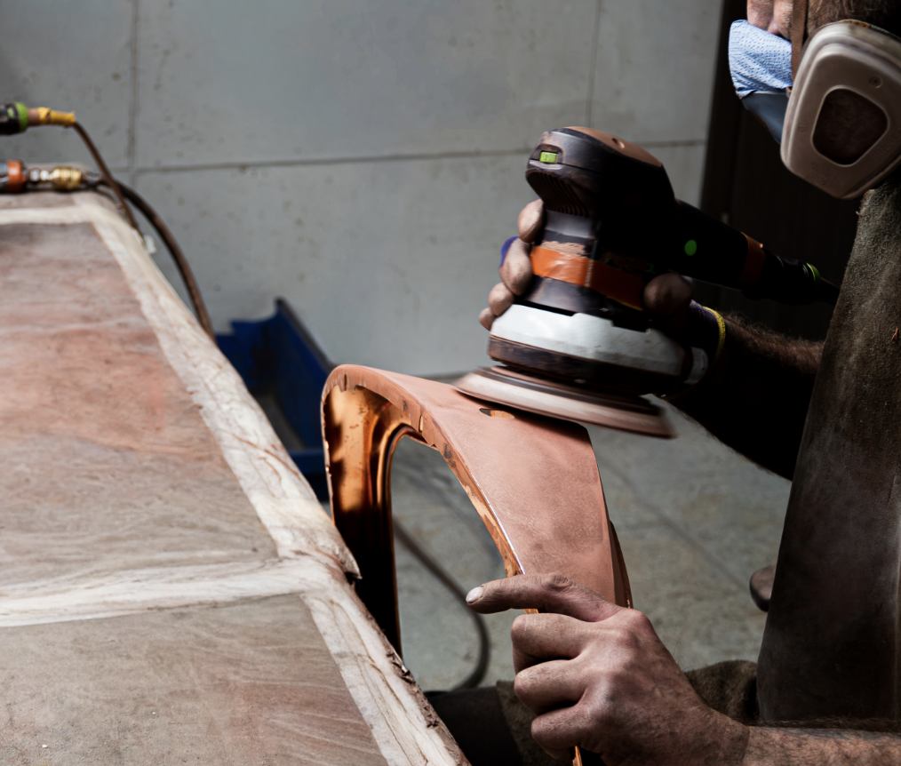 Grinding and polishing after copper plating